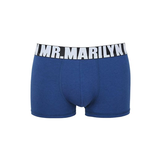 Marilyn Bokserki męskie klasyczne niebieskie z logowaną gumą Letters Boxer, Kolor niebieski, Rozmiar M, Marilyn ze sklepu Intymna w kategorii Majtki męskie - zdjęcie 184135440