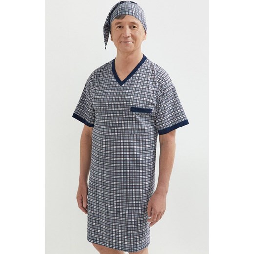 Koszula nocna męska z szlafmycą Sylwester I 502 05, Kolor multicolour, Rozmiar 3XL, MARTEL ze sklepu Intymna w kategorii Piżamy męskie - zdjęcie 184136014