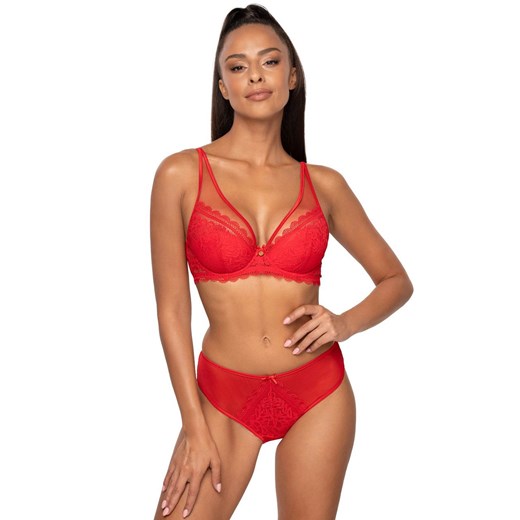 Biustonosz push-up czerwony Estelle M-0198/11, Kolor czerwony, Rozmiar 85B, Mat ze sklepu Intymna w kategorii Biustonosze - zdjęcie 184136241