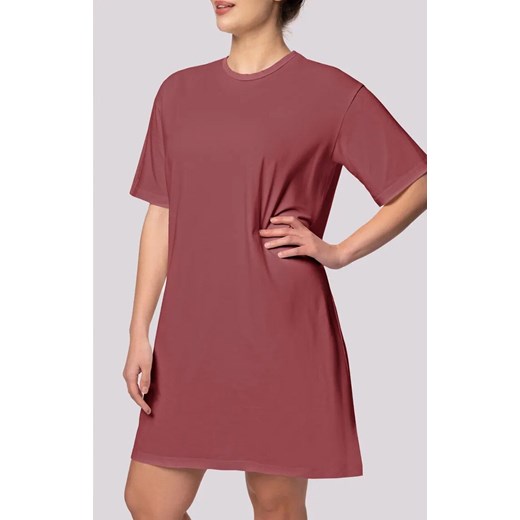 Mona bawełniana koszula nocna damska wiśniowa Bliss Plus Size, Kolor wiśniowy, Rozmiar 2XL, Mona ze sklepu Intymna w kategorii Koszule nocne - zdjęcie 184139362