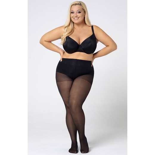 Plus size gładkie rajstopy damskie Reinforced victoria 30 DEN, Kolor czarny (onyx), Rozmiar 5, Mona Queen Size ze sklepu Intymna w kategorii Rajstopy - zdjęcie 184139424