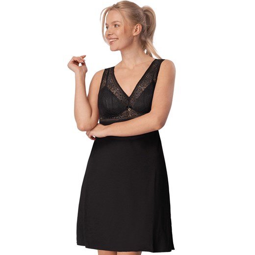 Czarna koszulka nocna Desire Big, Kolor czarny, Rozmiar 4XL, Mefemi ze sklepu Intymna w kategorii Koszule nocne - zdjęcie 184139931