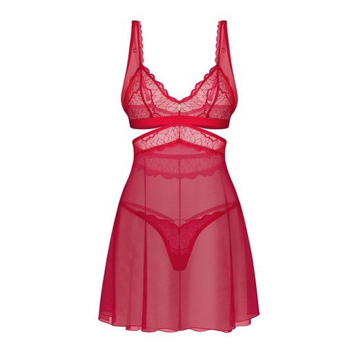 Obsessive koszulka nocna babydoll i stringi Cupide Desir, Kolor czerwony, Rozmiar S/M, Obsessive ze sklepu Intymna w kategorii Koszule nocne - zdjęcie 184141633