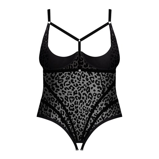 Jagueria body otwarte, Kolor czarny, Rozmiar 4XL/5XL, Obsessive ze sklepu Intymna w kategorii Body damskie - zdjęcie 184141961