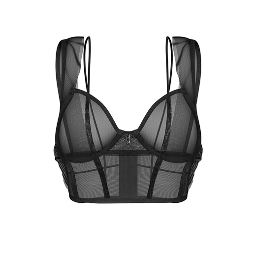 Exquisite transparentny top Nuites by Obsessive, Kolor czarny, Rozmiar L/XL, Exquisite ze sklepu Intymna w kategorii Biustonosze - zdjęcie 184142423