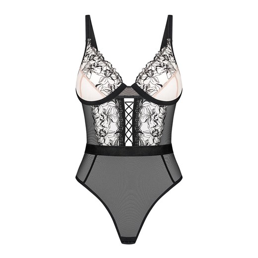 Exquisite body damskie Vila Blanes by Obsessive, Kolor czarny-wzór, Rozmiar XS/S, Exquisite ze sklepu Intymna w kategorii Body damskie - zdjęcie 184142933