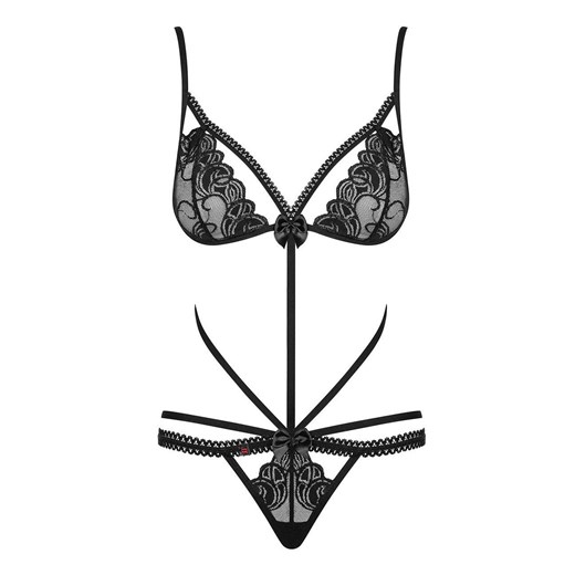 Obsessive czarne koronowe body damskie Wonderia teddy, Kolor czarny, Rozmiar S/M, Obsessive ze sklepu Intymna w kategorii Body damskie - zdjęcie 184142971