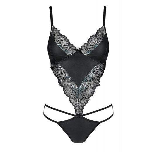 Czarne body koronkowe damskie z paseczkami Astrida, Kolor czarny, Rozmiar L/XL, Passion ze sklepu Intymna w kategorii Body damskie - zdjęcie 184143622