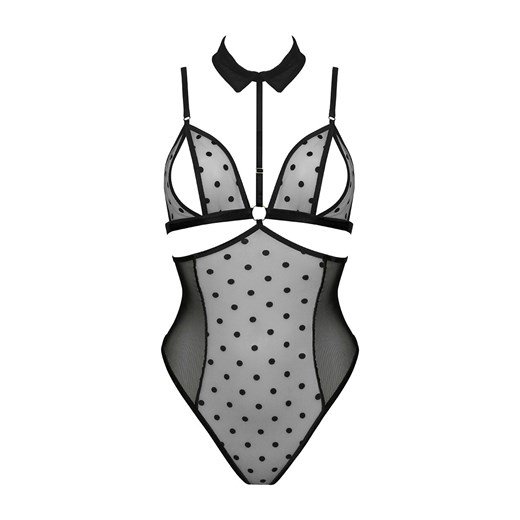Passion czarne body damskie Dominica, Kolor czarny, Rozmiar S/M, Passion ze sklepu Intymna w kategorii Body damskie - zdjęcie 184143683