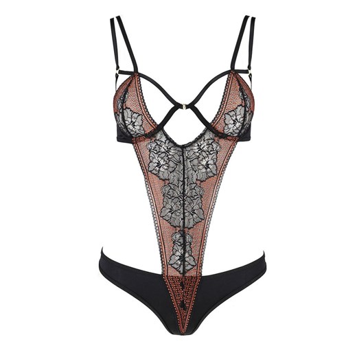 Mirella body, Kolor czarno-ceglany, Rozmiar L/XL, Casmir ze sklepu Intymna w kategorii Body damskie - zdjęcie 184144041