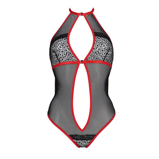 Satara body tiulowe, Kolor czerwono-czarny, Rozmiar L/XL, Passion ze sklepu Intymna w kategorii Body damskie - zdjęcie 184144211