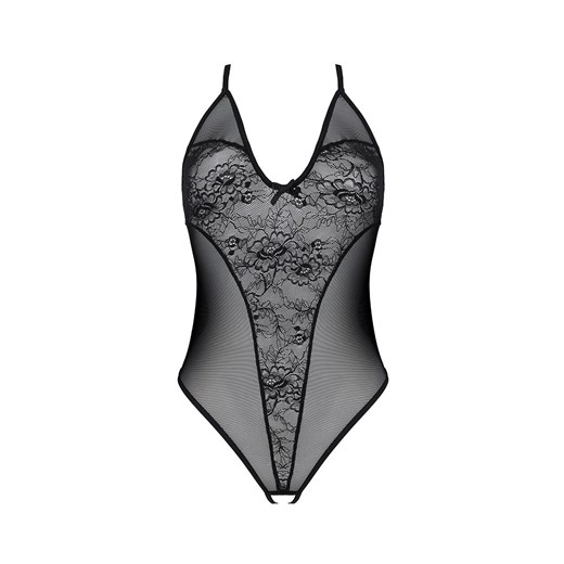 Passion czarne body otwarte Ursula, Kolor czarny, Rozmiar S/M, Passion ze sklepu Intymna w kategorii Body damskie - zdjęcie 184144304