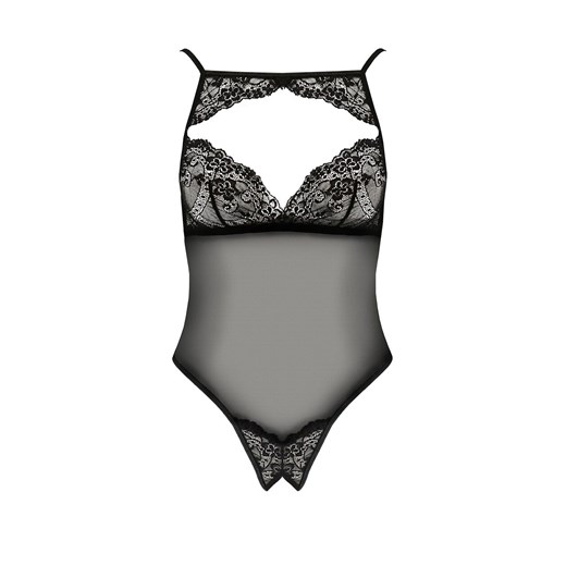 Passion czarne body otwarte Veronique, Kolor czarny, Rozmiar S/M, Passion ze sklepu Intymna w kategorii Body damskie - zdjęcie 184144343