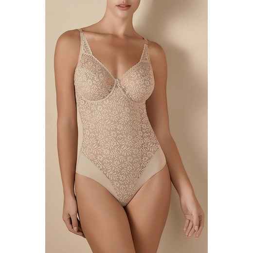 Koronkowe body damskie beżowe Graziella, Kolor beżowy, Rozmiar 70C, Selene ze sklepu Intymna w kategorii Body damskie - zdjęcie 184146254