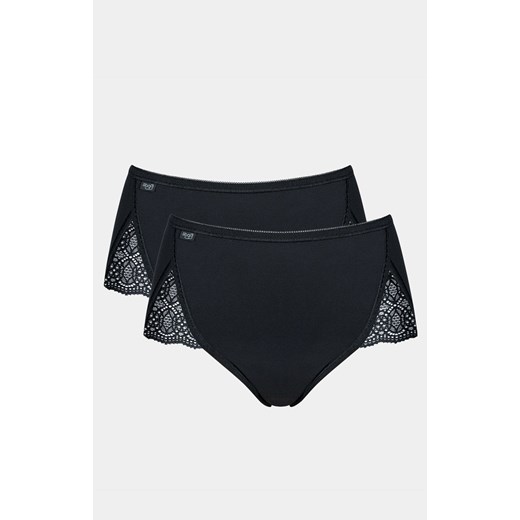 Sloggi 2-pack czarne figi damskie Pure Sense Luxe Maxi 10181306, Kolor czarny, Rozmiar 38, Sloggi ze sklepu Intymna w kategorii Majtki damskie - zdjęcie 184148554