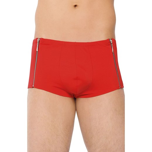 Bokserki męskie z zamkami czerwone Shorts 4500, Kolor czerwony, Rozmiar M, SoftLine Collection ze sklepu Intymna w kategorii Majtki męskie - zdjęcie 184148882