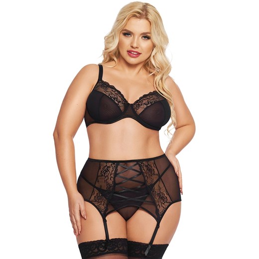 Komplet bielizny w kolorze czarnym plus size Dolores, Kolor czarny, Rozmiar XL, SoftLine Collection ze sklepu Intymna w kategorii Komplety bielizny damskiej - zdjęcie 184148921