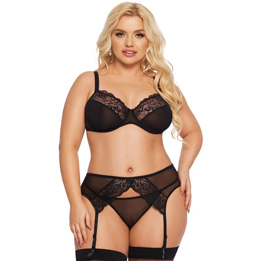 Komplet 3 częściowy czarny plus size Marella, Kolor czarny, Rozmiar XL, SoftLine Collection ze sklepu Intymna w kategorii Komplety bielizny damskiej - zdjęcie 184148934