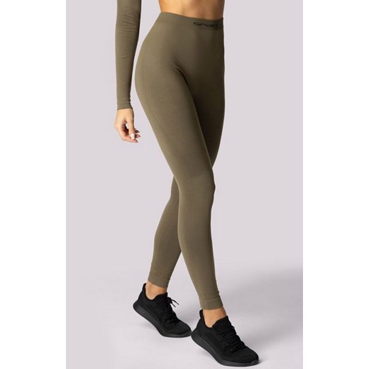 Damskie legginsy termoaktywne khaki Alpha, Kolor khaki, Rozmiar L, Spaio ze sklepu Intymna w kategorii Spodnie damskie - zdjęcie 184149021