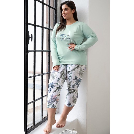 Bawełniana piżama damska Plus Size Ariana 3016, Kolor miętowy, Rozmiar XXL, Taro ze sklepu Intymna w kategorii Piżamy damskie - zdjęcie 184149433