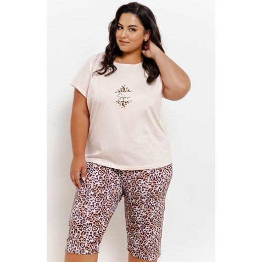 Piżama damska plus size Chrissy 3362, Kolor beżowy-wzór, Rozmiar XXL, Taro ze sklepu Intymna w kategorii Piżamy damskie - zdjęcie 184149600