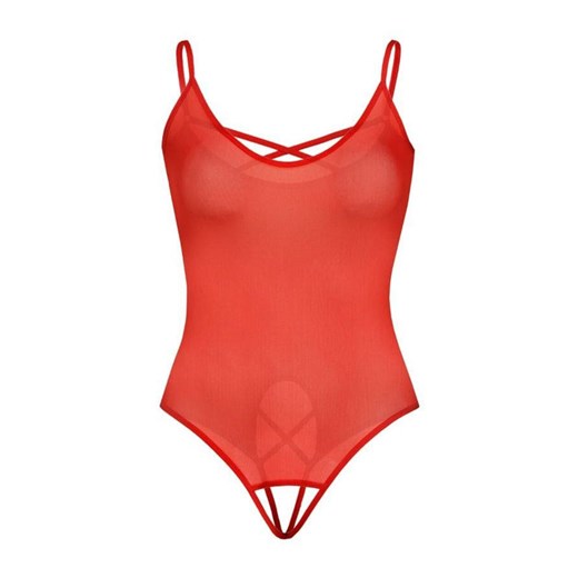 Prześwitujące dopasowane body siateczkowe Silvia czerwone, Kolor czerwony, Rozmiar L/XL, Teyli ze sklepu Intymna w kategorii Body damskie - zdjęcie 184149982