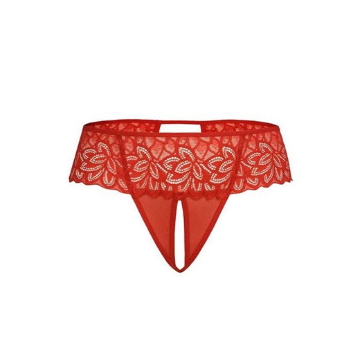 Koronkowe stringi z otwartym krokiem czerwone Rosu 380, Kolor czerwony, Rozmiar L/XL, Teyli ze sklepu Intymna w kategorii Majtki damskie - zdjęcie 184150120