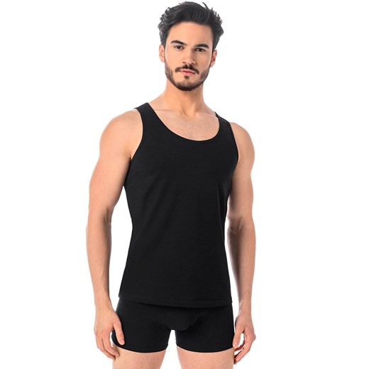 Czarny podkoszulek męski tank top Eli 1301, Kolor czarny, Rozmiar 3XL, Teyli ze sklepu Intymna w kategorii Podkoszulki męskie - zdjęcie 184150212