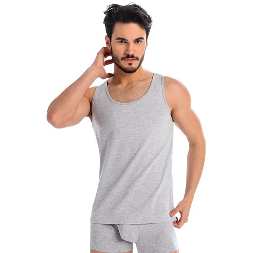 Szary podkoszulek męski tank top Eli 1301, Kolor szary, Rozmiar 3XL, Teyli ze sklepu Intymna w kategorii Majtki męskie - zdjęcie 184150213