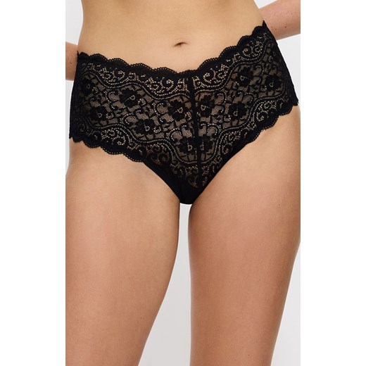 Triumph koronkowe figi damskie Amourette Maxi 10210675-0004, Kolor czarny, Rozmiar 36, Triumph ze sklepu Intymna w kategorii Majtki damskie - zdjęcie 184151424