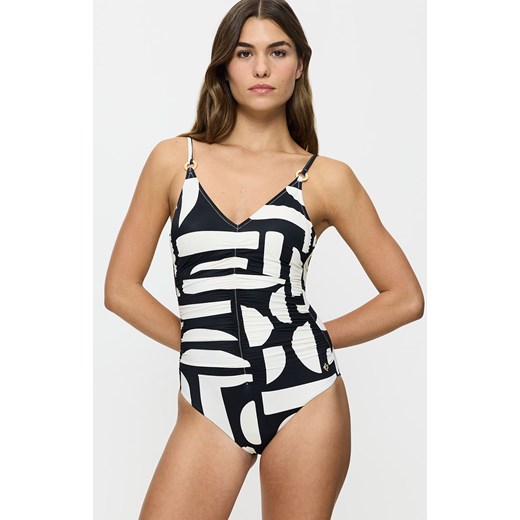 Triumph strój kąpielowy jednoczęściowy Summer Allure 10214733-M016, Kolor czarny-ecru, Rozmiar 38D, Triumph ze sklepu Intymna w kategorii Stroje kąpielowe - zdjęcie 184151634