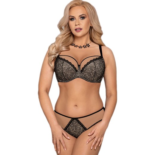 Biustonosz czarno-beżowy półusztywniany semi-soft VB-323, Kolor czarno-beżowy, Rozmiar 70D, Vena ze sklepu Intymna w kategorii Biustonosze - zdjęcie 184153593