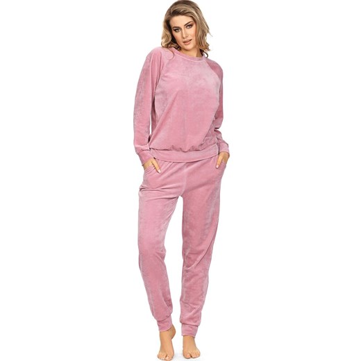 Bawełniany dres Dayana w kolorze pudrowego różu, Kolor róż pudrowy, Rozmiar 3XL, Wies-MANN ze sklepu Intymna w kategorii Piżamy damskie - zdjęcie 184154474