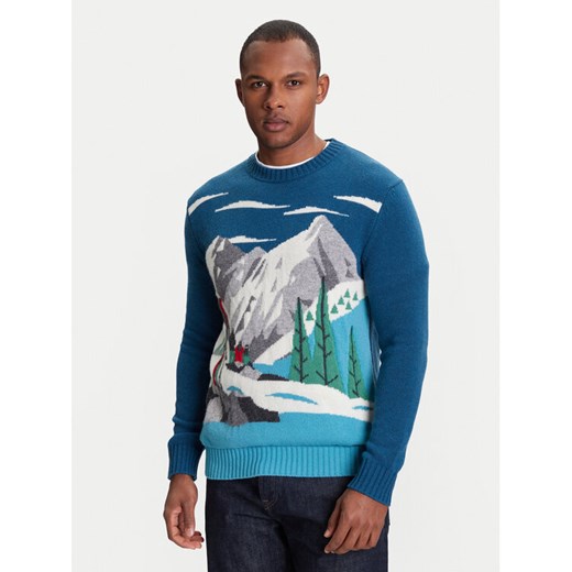 United Colors Of Benetton Sweter 1244K108S Granatowy Regular Fit ze sklepu MODIVO w kategorii Swetry męskie - zdjęcie 184155393