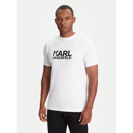 KARL LAGERFELD T-Shirt 755087 553235 Biały Regular Fit ze sklepu MODIVO w kategorii T-shirty męskie - zdjęcie 184155410