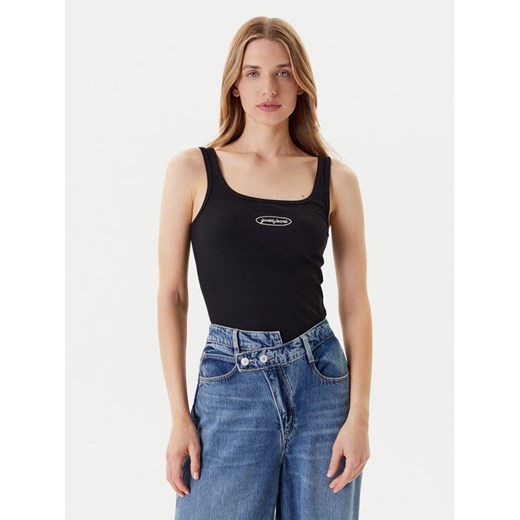 Guess Jeans Top W5YP35 KA0H1 Czarny Regular Fit ze sklepu MODIVO w kategorii Bluzki damskie - zdjęcie 184155422