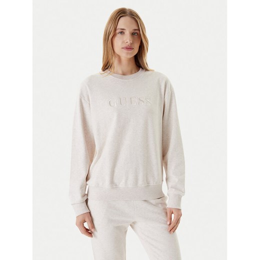 Guess Bluza O5RQ03 KCO31 Beżowy Regular Fit ze sklepu MODIVO w kategorii Bluzy damskie - zdjęcie 184155433