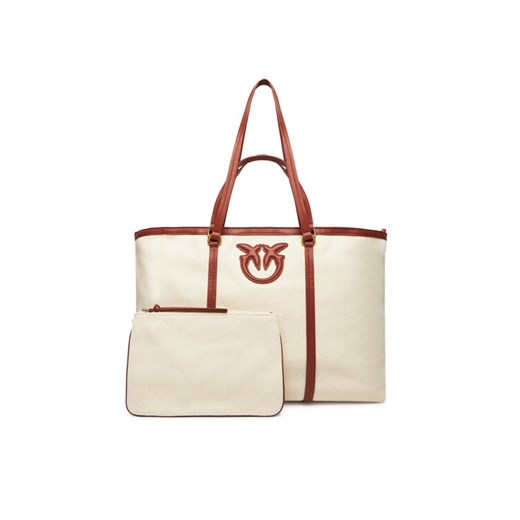 PINKO Torebka Miranda Shopper Extra PE 25 PLTT 104715 A2G2 Beżowy ze sklepu MODIVO w kategorii Torby Shopper bag - zdjęcie 184155451