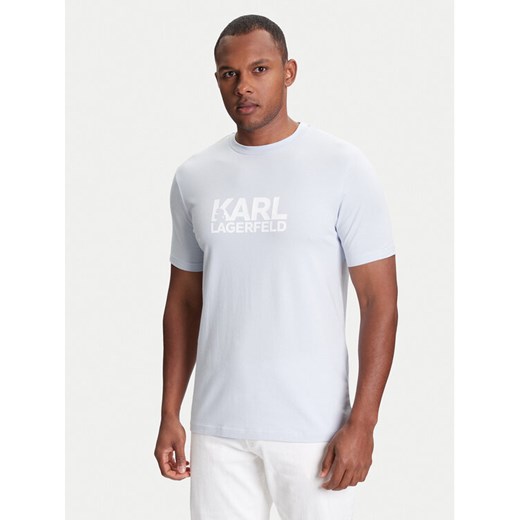 KARL LAGERFELD T-Shirt 755087 553235 Turkusowy Regular Fit ze sklepu MODIVO w kategorii T-shirty męskie - zdjęcie 184155493