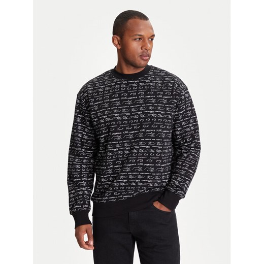 KARL LAGERFELD Bluza 705109 553910 Czarny Regular Fit ze sklepu MODIVO w kategorii Bluzy męskie - zdjęcie 184155501