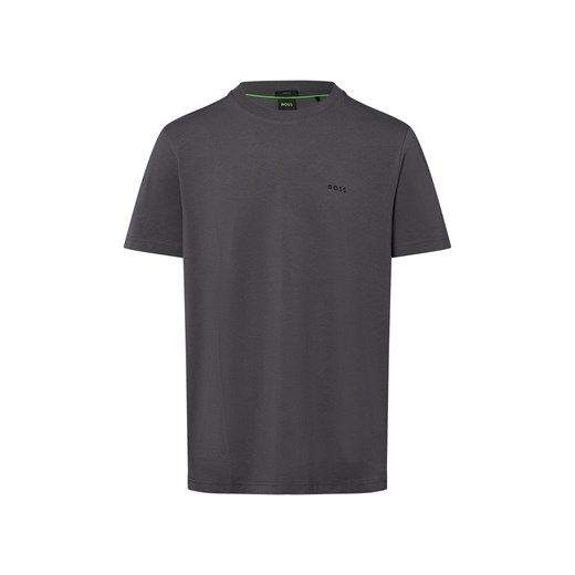 BOSS Green Koszulka męska - Tee Mężczyźni Bawełna antracytowy jednolity ze sklepu vangraaf w kategorii T-shirty męskie - zdjęcie 184156291