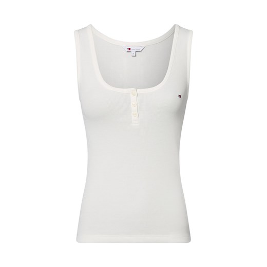 Tommy Jeans Damski top z dzianiny Kobiety Bawełna écru jednolity ze sklepu vangraaf w kategorii Bluzki damskie - zdjęcie 184156320