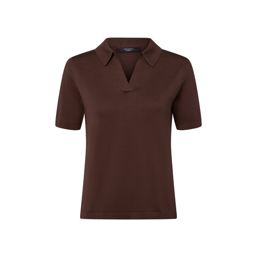 Weekend Max Mara Damska jedwabna koszulka polo - Roncolo Kobiety Jedwab czekoladowy jednolity ze sklepu vangraaf w kategorii Bluzki damskie - zdjęcie 184156360