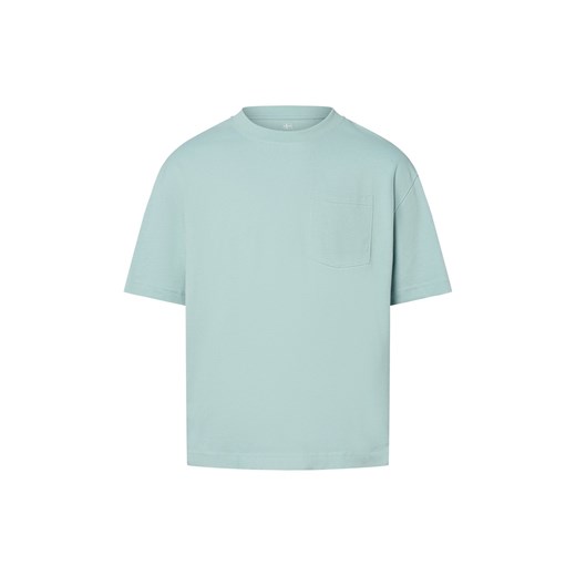 Nils Sundström Koszulka męska Mężczyźni Bawełna cyjan jednolity ze sklepu vangraaf w kategorii T-shirty męskie - zdjęcie 184156380
