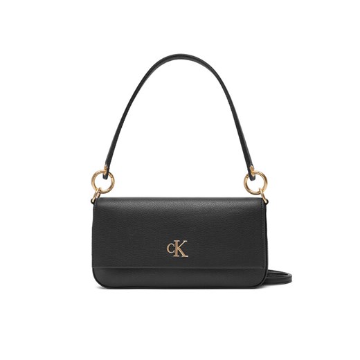 Torebka Calvin Klein Jeans Minimal Monogram Shoulder Pouch LV04K3161G Czarny ze sklepu eobuwie.pl w kategorii Listonoszki - zdjęcie 184158244