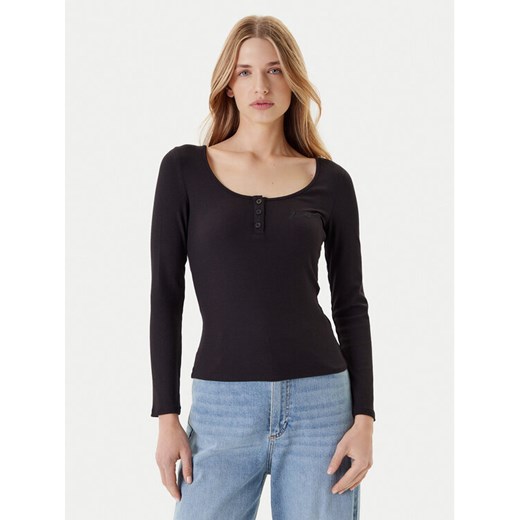 Guess Bluzka O5YI00 KCQ72 Czarny Regular Fit ze sklepu MODIVO w kategorii Bluzki damskie - zdjęcie 184158404