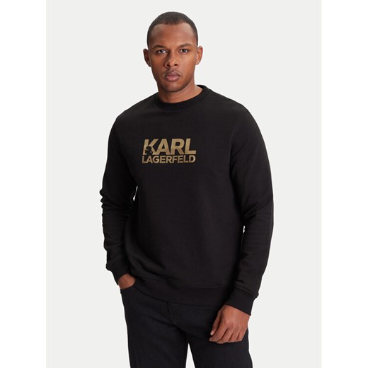 KARL LAGERFELD Bluza 705091 553917 Czarny Regular Fit ze sklepu MODIVO w kategorii Bluzy męskie - zdjęcie 184158413