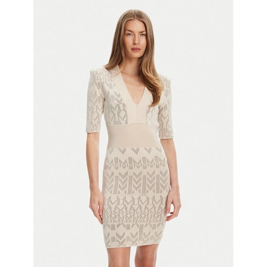 Marciano Guess Sukienka dzianinowa 5YGK20 5877Z Beżowy Slim Fit ze sklepu MODIVO w kategorii Sukienki - zdjęcie 184158523