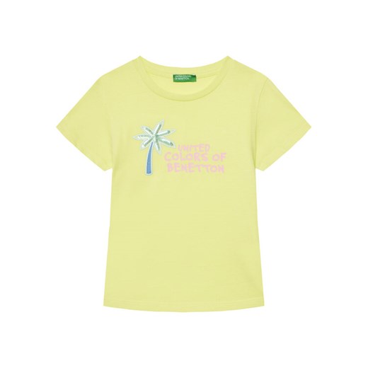 United Colors Of Benetton T-Shirt 3I1XG10JB Żółty Regular Fit ze sklepu MODIVO w kategorii Bluzki dziewczęce - zdjęcie 184158560