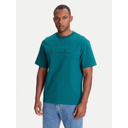 United Colors Of Benetton T-Shirt 3MI6U109O Zielony Oversize ze sklepu MODIVO w kategorii T-shirty męskie - zdjęcie 184158573